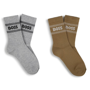BOSS Calcetines para niño set de 2 pares beige y gris